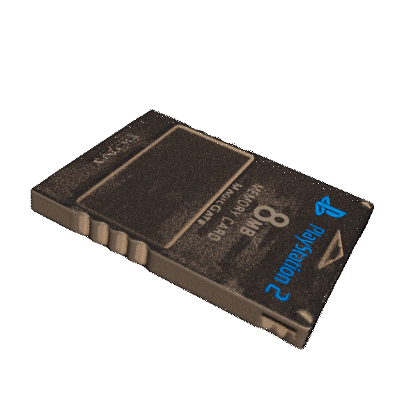 PlayStation 2 memory card transparent turntable GIF